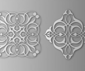 Paper cut floral ornaments vector 02