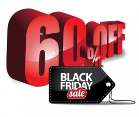 Percentage off with black friday sale tags vector 06