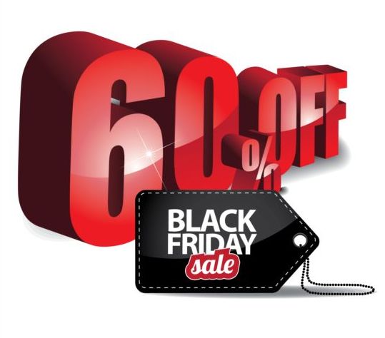 Percentage off with black friday sale tags vector 06
