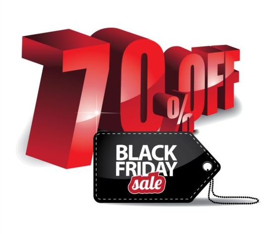 Percentage off with black friday sale tags vector 07