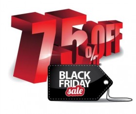 Percentage off with black friday sale tags vector 08