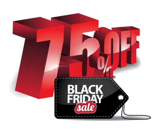 Percentage off with black friday sale tags vector 08