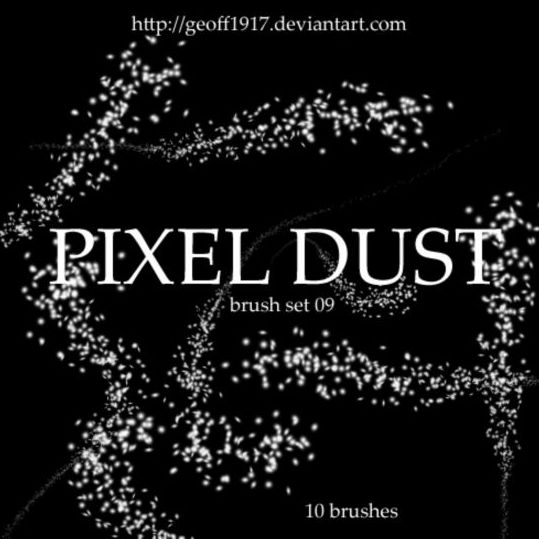 Pixel dust photoshop brushes set