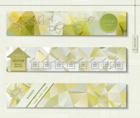 Polygonal with banners template vector 01