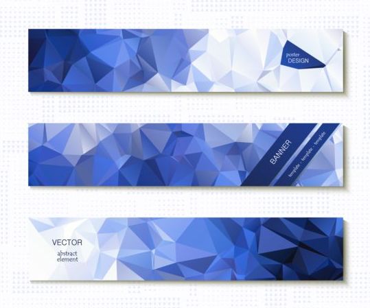 Polygonal with banners template vector 05