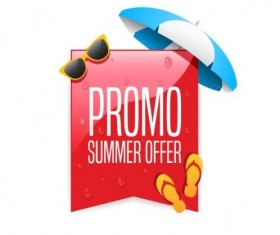 Promo summer offer labels vector design 01