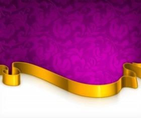 Purple curtain with golden decorative tape vector
