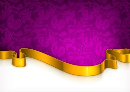 Purple curtain with golden decorative tape vector