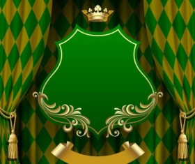 Purple curtain with luxury labels vector