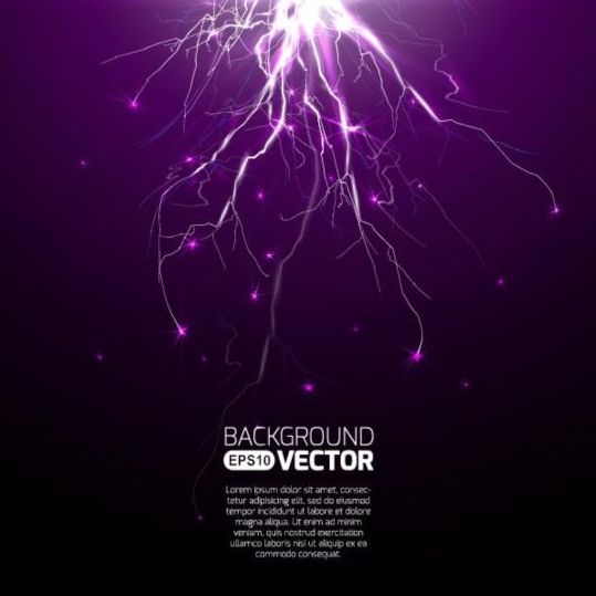 Purple lightning background vector
