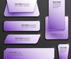 Purple web banner vector set 01