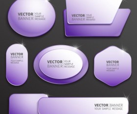 Purple web banner vector set 02