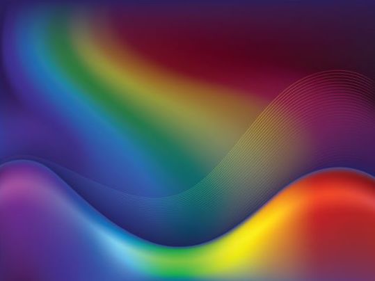 Rainbow wave background vector