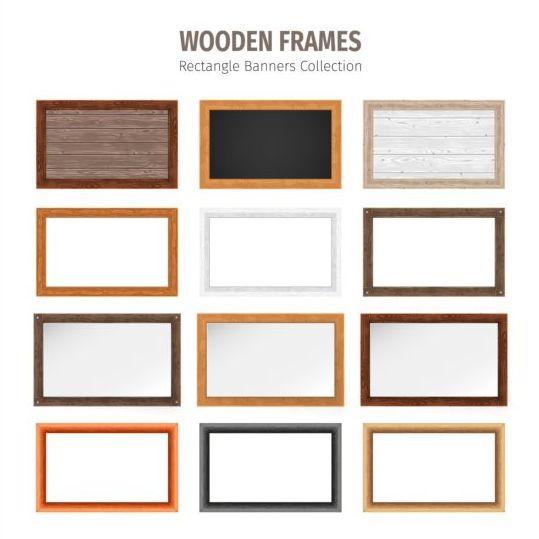 Rectangle wooden frames vector