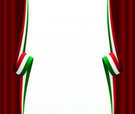 Red curtain with white background vector