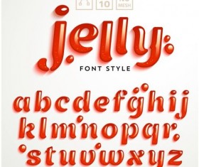 Red jelly alphabet vector