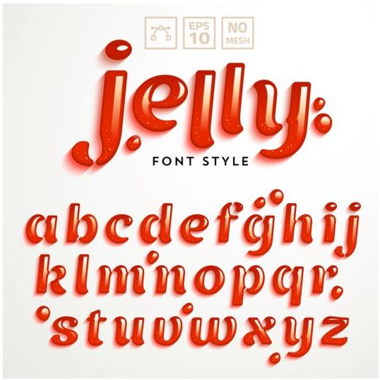 Red jelly alphabet vector