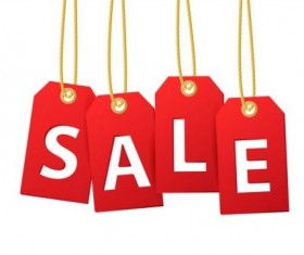 Red sale tags vector set 01