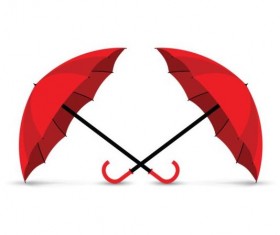 Red umbrella vector illustration 01