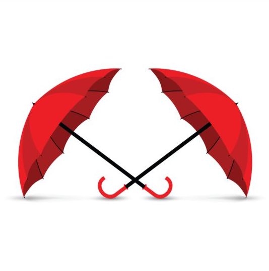 Red umbrella vector illustration 01