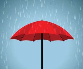 Red umbrella vector illustration 02