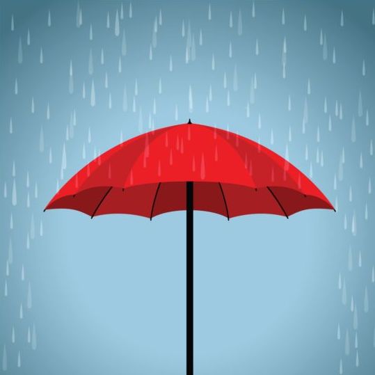 Red umbrella vector illustration 02