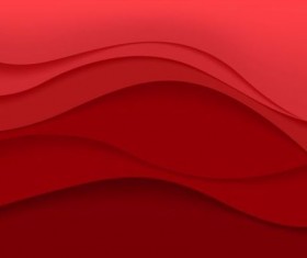 Red wavy background art vector
