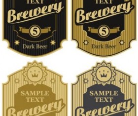 Retro brewery label sticker vector 01