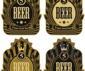 Retro brewery label sticker vector 02