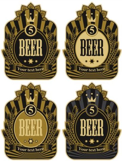 Retro brewery label sticker vector 02