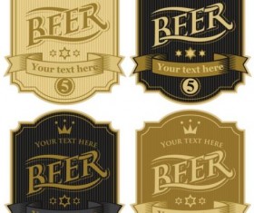 Retro brewery label sticker vector 03