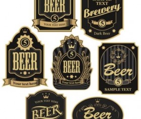 Retro brewery label sticker vector 04