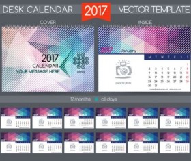 Retro desk calendar 2017 vector template 20