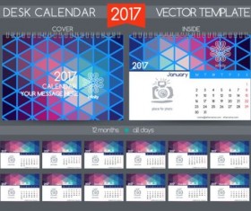 Retro desk calendar 2017 vector template 26