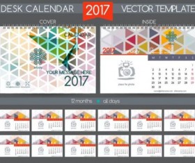 Retro desk calendar 2017 vector template 28