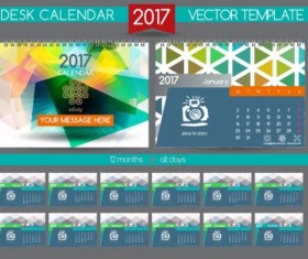 Retro desk calendar 2017 vector template 30