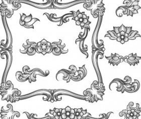 Retro frame with ornaments vectors