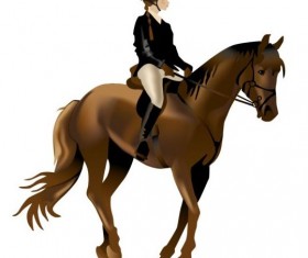 Rider woman and horse vector