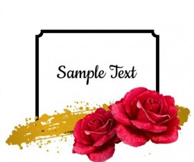 Rose with black frame vector