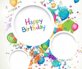 Round frame with Happy birthday background vector