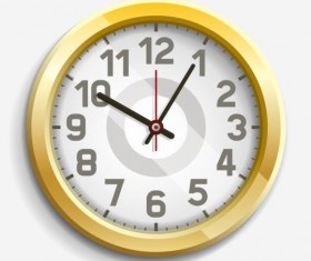 Round golden clock vector