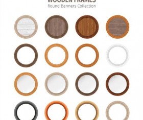 Round wooden frames vector