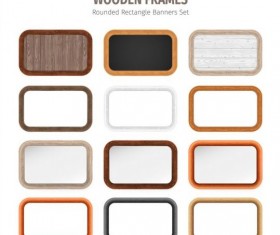 Rounded rectangle wooden frames vector
