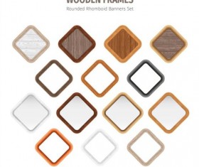 Rounded rhonboid wooden frames vector