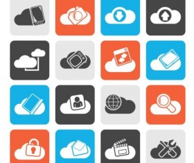 Rounded square cloud storage icons 01