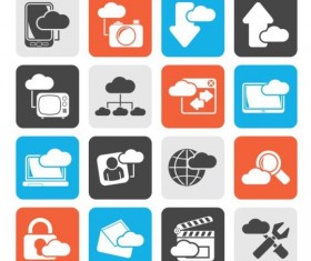 Rounded square cloud storage icons 02