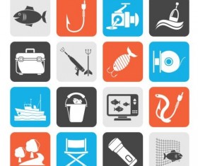 Rounded square fishing icons