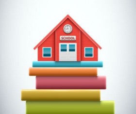 School and books vector material