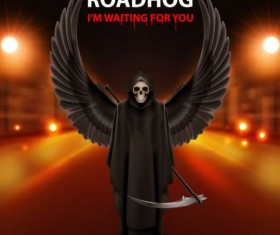 Scytheman with roadHog background vector 01