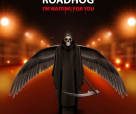 Scytheman with roadHog background vector 02